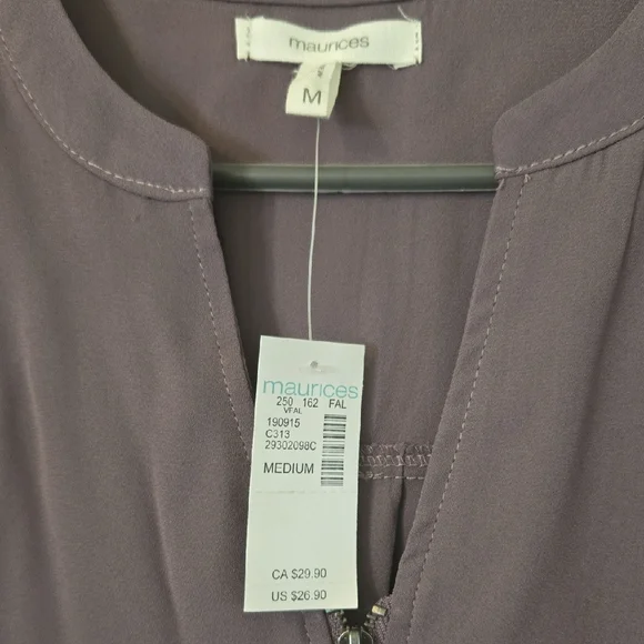 Maurices Purple Short Sleeve Relaxed Blouse - Picture 2 of 2